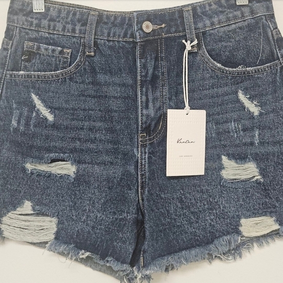 KANCAN HIGH RISE DISTRESSED SHORTS WOMEN'S SIZE 27 - Picture 3 of 6